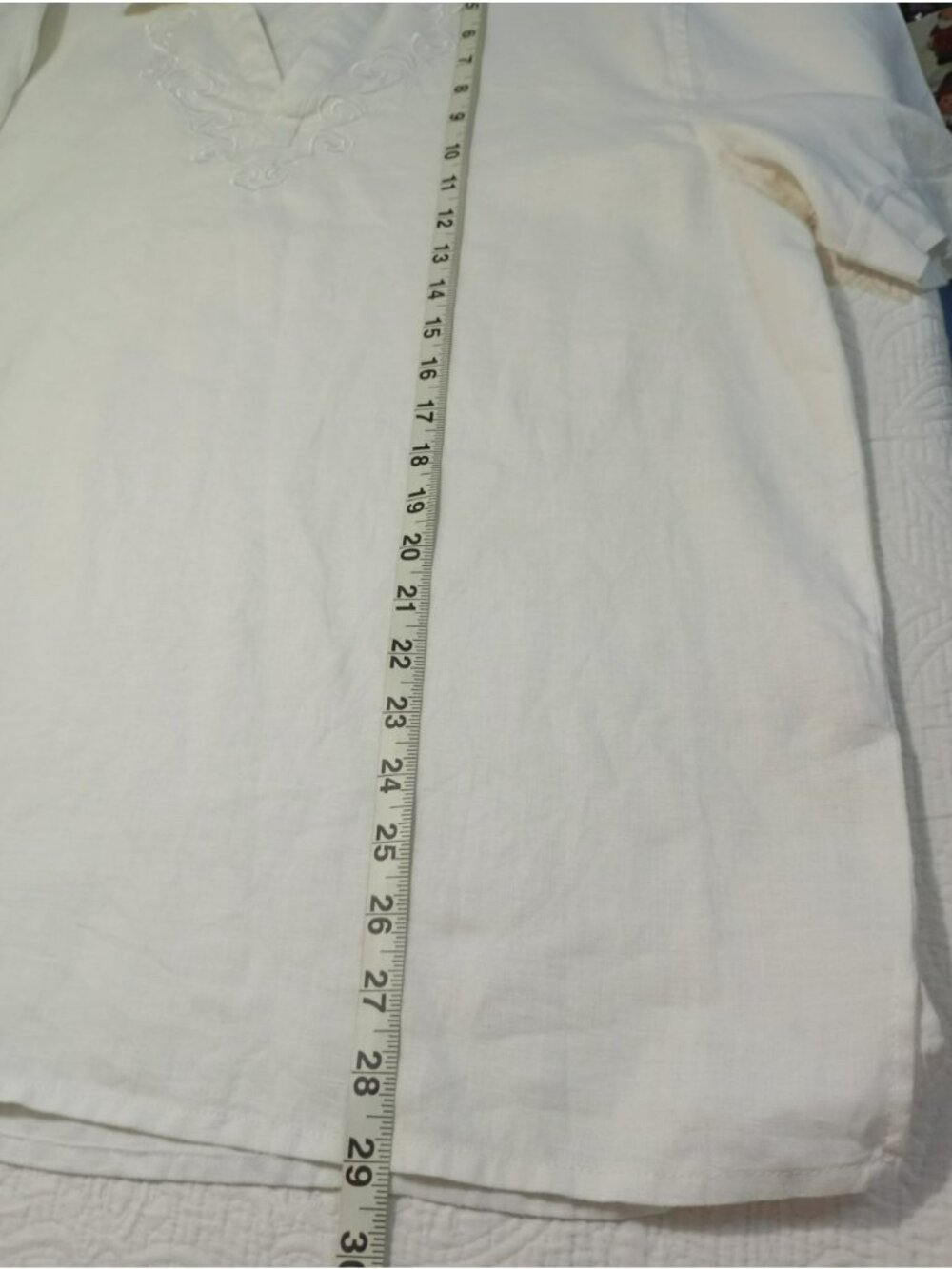 Bohio Mens 100% Linen Shirt Pullover Short Sleeve White Size L Summer - Picture 7 of 8